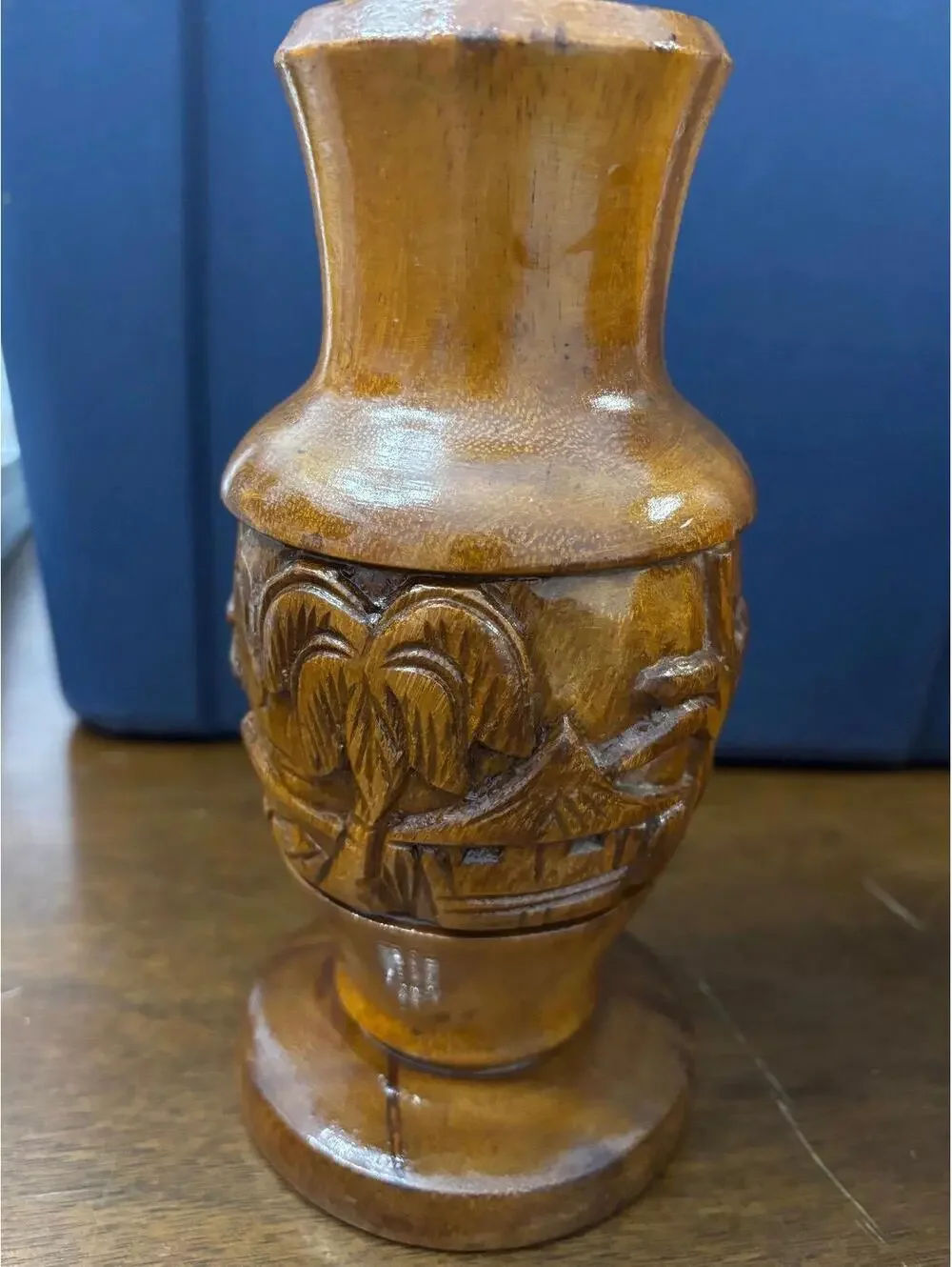 Vase Genuine Monkey Pod Hand Crafted Tiki Vase Aberdeen of Hawaii
